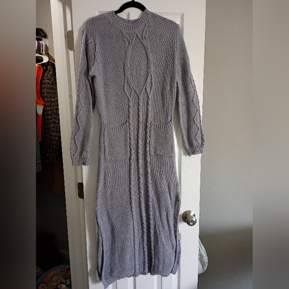 Shein Gray Knit Sweater Dress